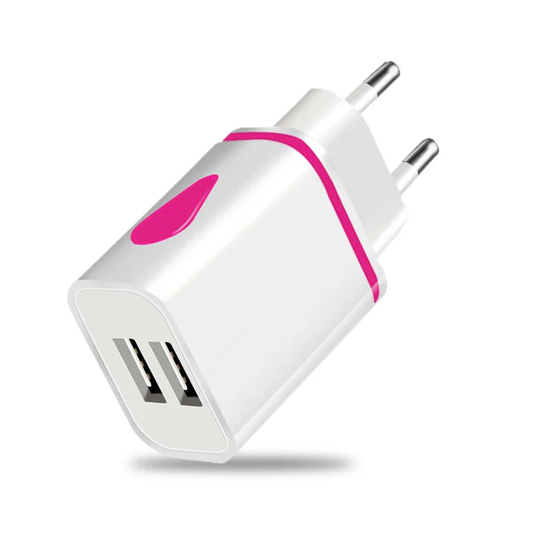 Dual USB Travel Wall Charger 2A Fast Charging EU/US Plug