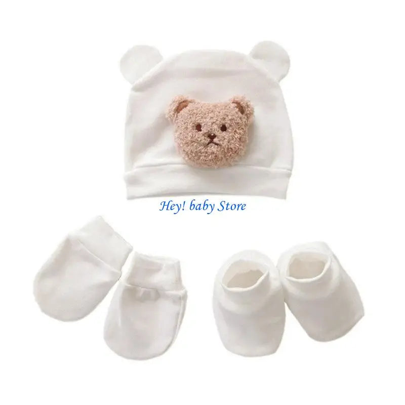 Newborn Hat, Anti-Scratch Mittens & Foot Covers Set 0–6M