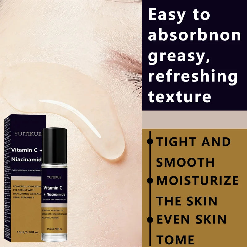 YUITIKUE Vitamin C + Niacinamide Eye Serum | With Hyaluronic Acid & Aloe Vera | For Even Skin Tone & Deep Hydration 15ml Peaceful Pleasures Health and Wellness