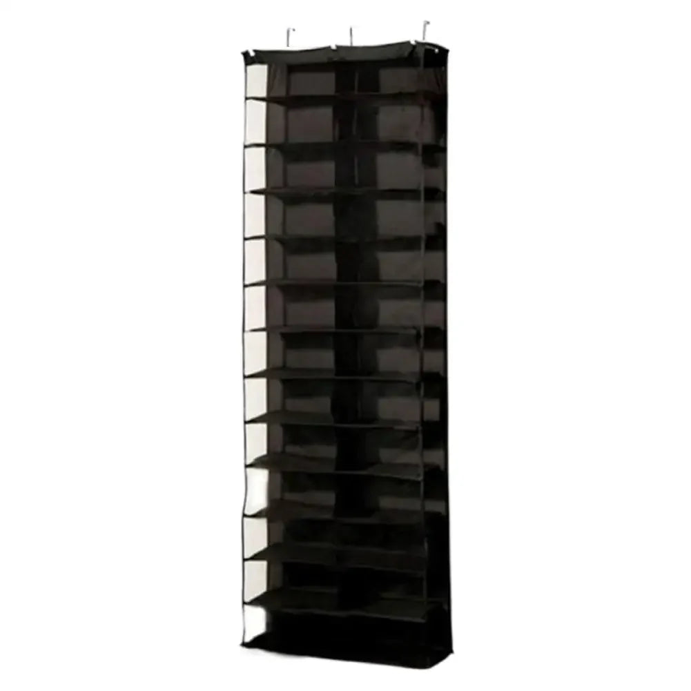 26-Pocket Over-Door Shoe Rack Organizer | Transparent Pockets