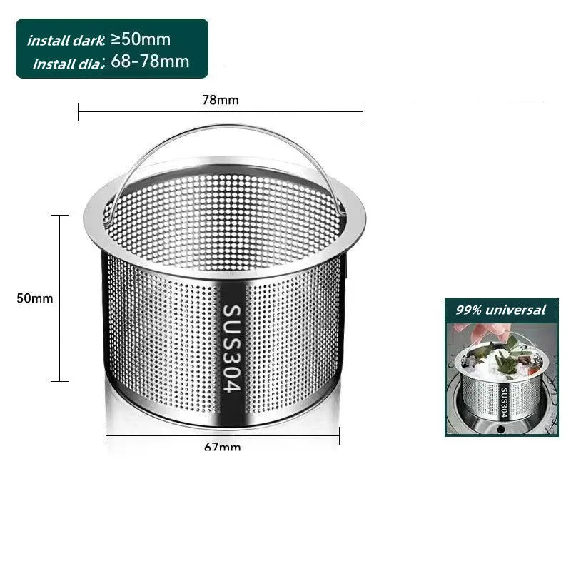 Stainless Steel Kitchen Sink Strainer & Drain Filter Basket