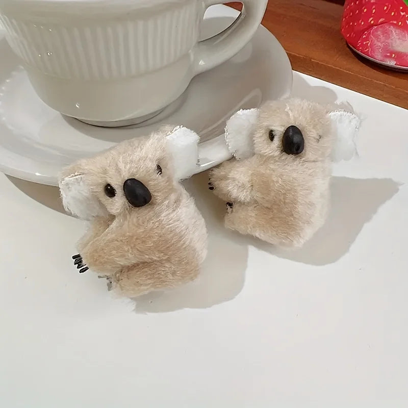 Plush Koala Hair Clips – Set of 2 Cute Animal Barrettes Hair Accessories Peaceful Pleasures Health and Wellness