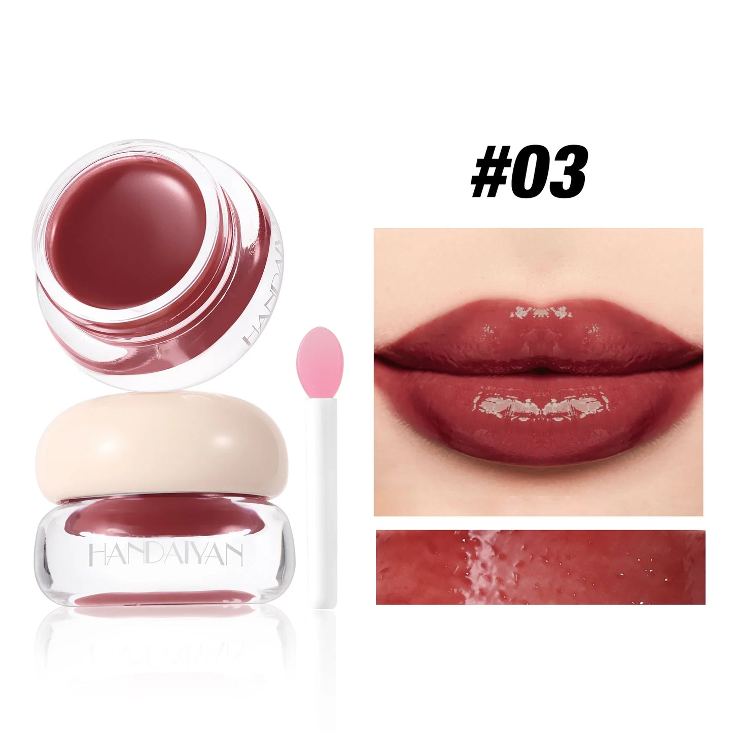 4-Color Jelly Lip Gloss – Mirror Shine, Pearl Glow & Non-Sticky