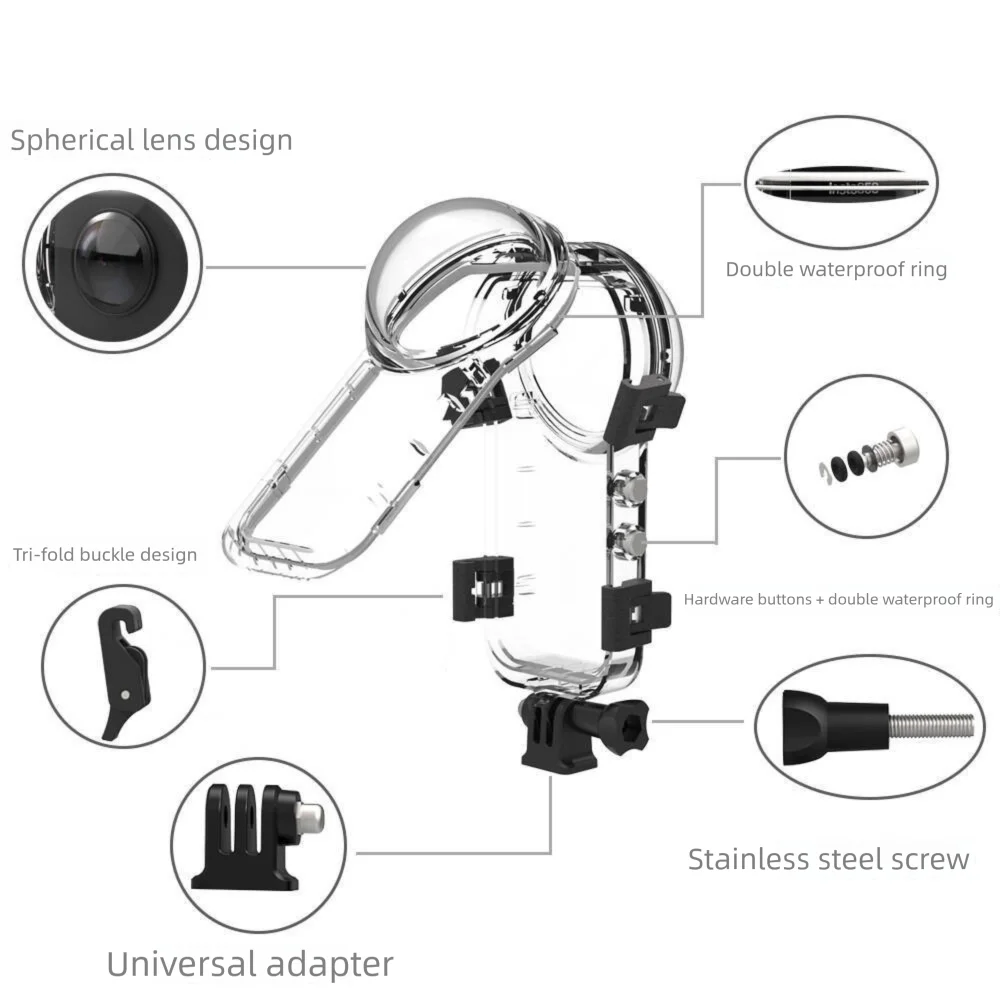 For Insta360 X5 Full Stealth Dive Case Waterproof Case Protective Case Waterproof 60 Meters Stainless Steel Waterproof Case Peaceful Pleasures Health and Wellness
