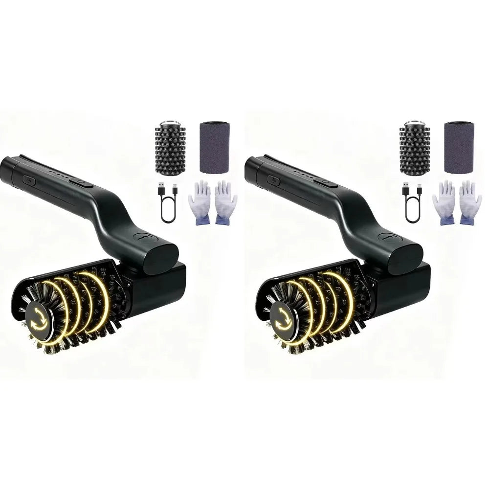 180° Rotatable Head Deep Electric Cleaning Grill Brush Heavy Oil Barbecue Cleaning Grid Brush Outdoor Camping Kitchenware Tools Peaceful Pleasures Health and Wellness 2pcs