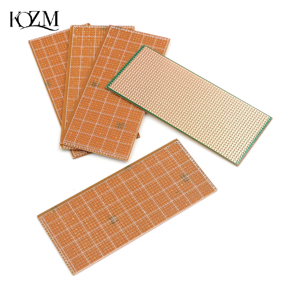 5-Pack Stripboard Veroboard Uncut PCB Single-Sided 6.5×14.5cm
