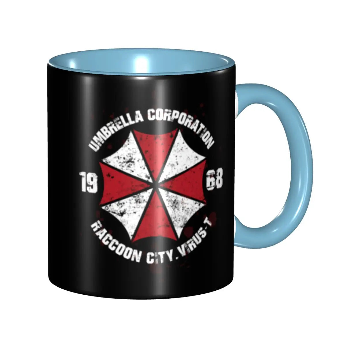 Umbrella Resident Evils 4 Game Coffee Mug DIY Custom Ceramic Mug Creative Present Peaceful Pleasures Health and Wellness SKY BLUE 330ml