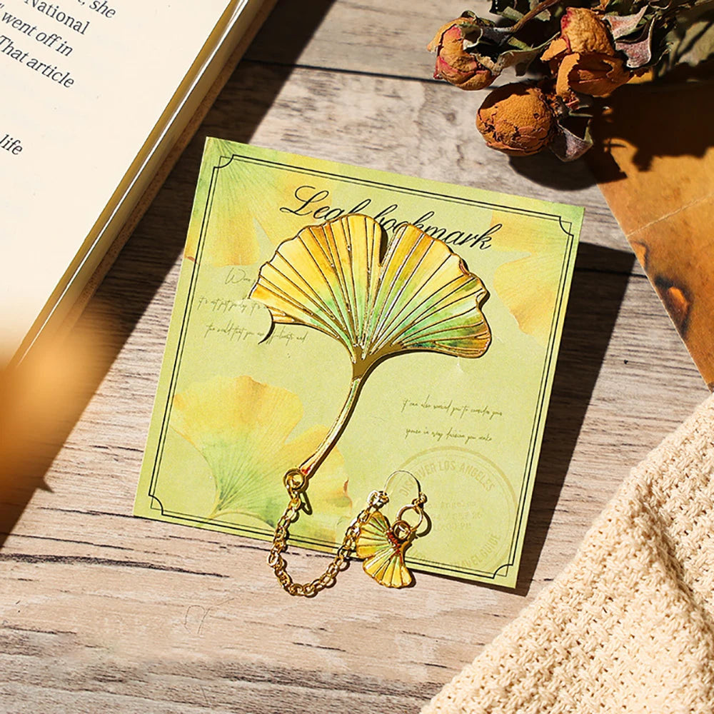 Leaf Bookmark Retro Exquisite High-end Feeling Ginkgo Metal Vein Book