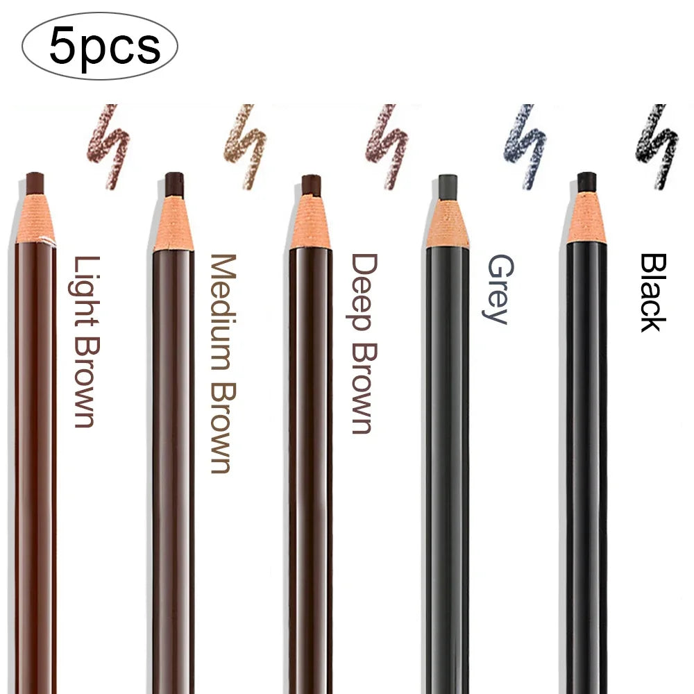 5-Piece Microblading Eyebrow Pencil Set – Waterproof Brow Pen