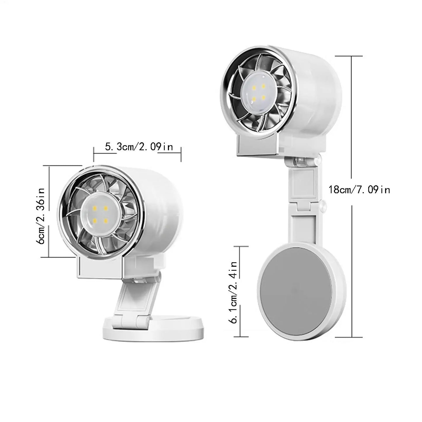 Personal Fan With Lights Rechargeable Magnetic Cooling Battery Operated Mini Fan Handheld For Women Men Kids Home Bedroom Office Peaceful Pleasures Health and Wellness