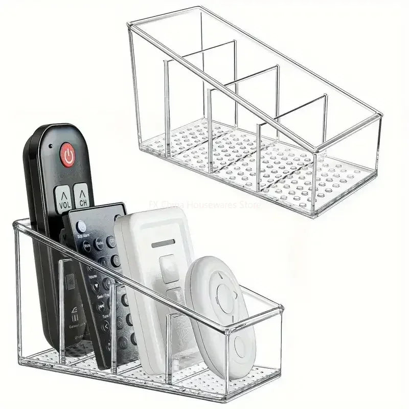 Romote Control Holder with 4 Compartments Clear Romote Holder Home Decor Kitchen Acccessories Make Up Orangizer Peaceful Pleasures Health and Wellness