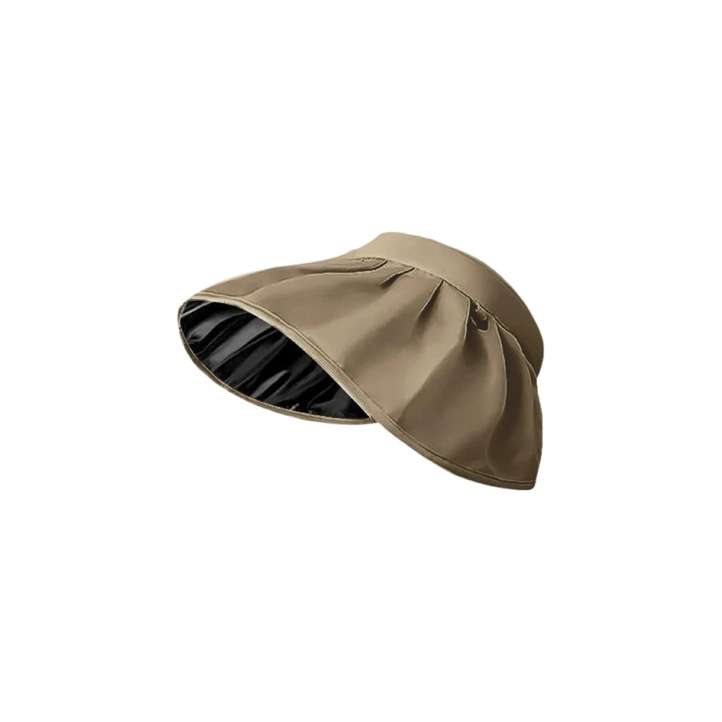 Stylish Summer Sun Hat Women Foldable Hair Hoop Hat Portable Outdoor Beach Soft Foldable Summer Sunshade Wide Brim Designer Hat Peaceful Pleasures Health and Wellness khaki