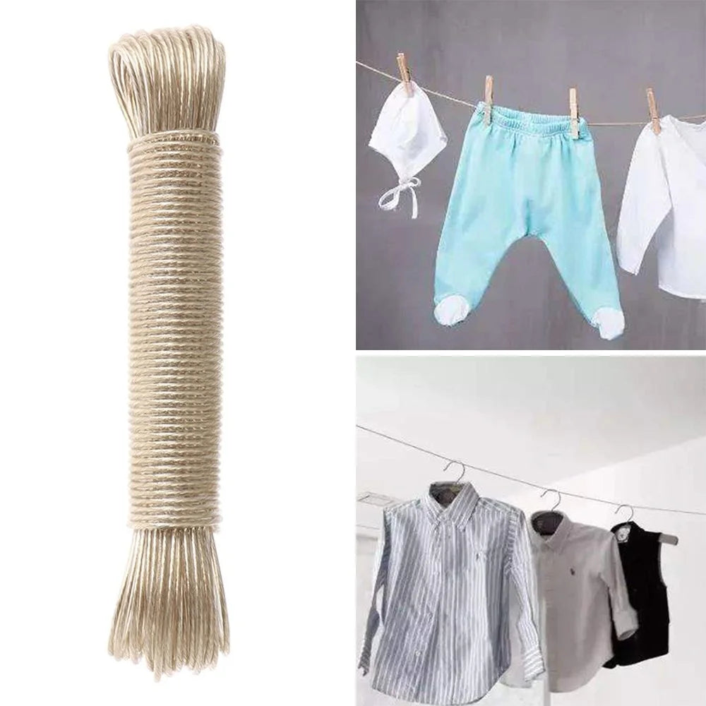 20M Steel Core Plastic Coated Clothesline Rope – Laundry Drying