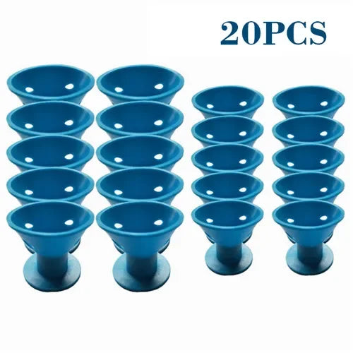 20/set Soft Rubber Hair Care Rollers Silicone Hair Curler No Heat No Clip Hair Curling Styling DIY Tool for Curler Peaceful Pleasures Health and Wellness 20PCS Blue