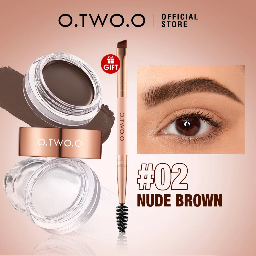 O.TWO.O 2-in-1 Eyebrow Pomade & Brow Gel Wax – Waterproof