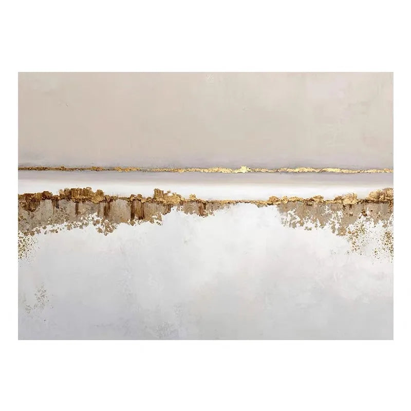 Custom Picture 100% Hand Painted Abstract Oil Painting On Canvas Gold Foil Art Poster Wall Decor Mural For Living Room Bedroom Peaceful Pleasures Health and Wellness