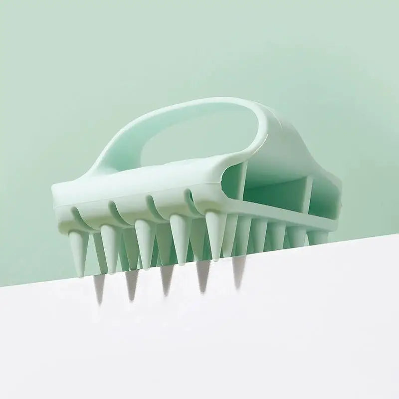 Scalp Massager Shampoo Brush Hair Washing Scalp Brush Soft Silicone Scalp Massager Hair Comb For Dandruff Removal Shampoo Brush Peaceful Pleasures Health and Wellness Green