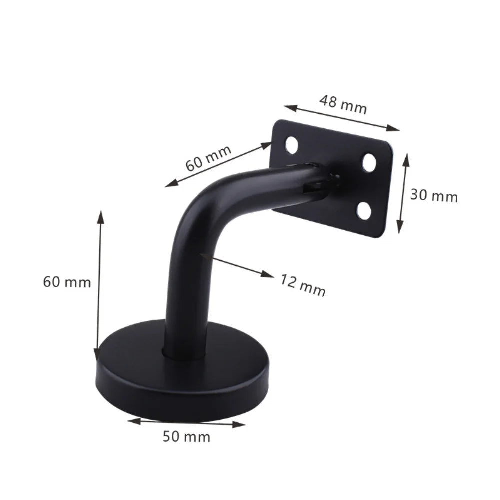 Stainless Steel Stair Handrail Wall Bracket – Black Bannister Support