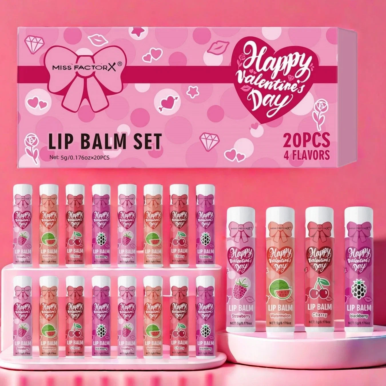 20-Piece Luxury Lip Balm Gift Set – Hydrating & Glossy