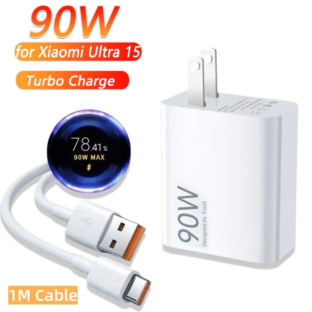 90W Fast Charging Kit USB-C 6A for Xiaomi Redmi Poco