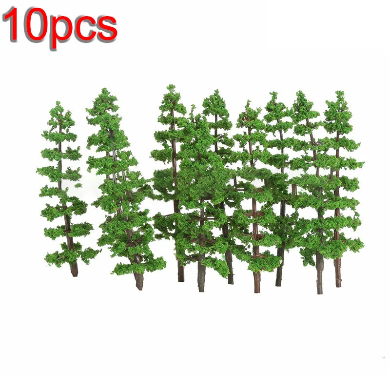 10 Pine Tree Model Green Scale Railway Layout Miniature Sand Table