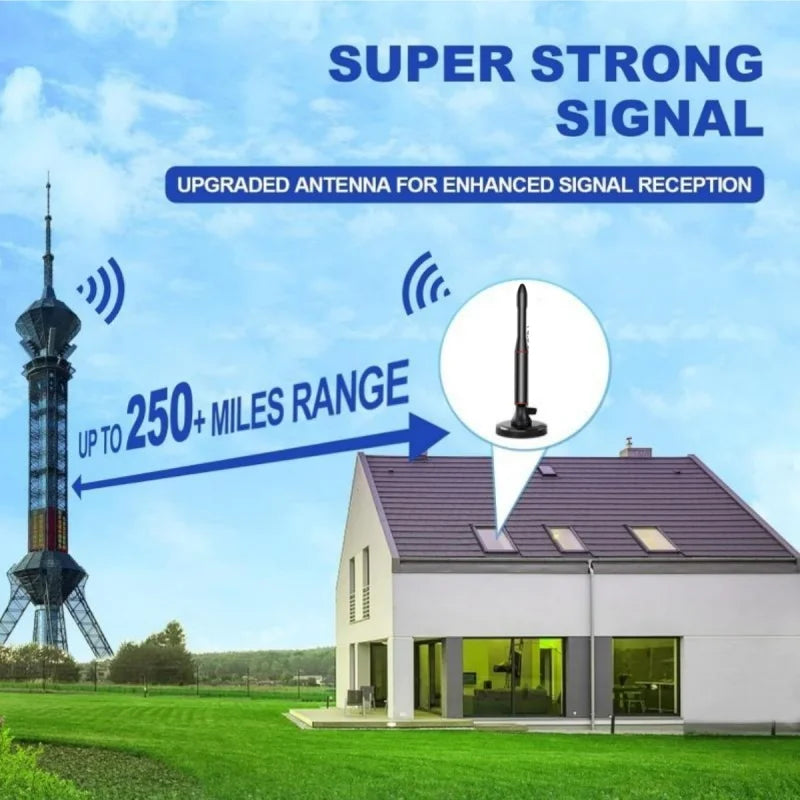 Smart ATSC Digital TV Antenna 4K 1080P Indoor/Outdoor Magnetic