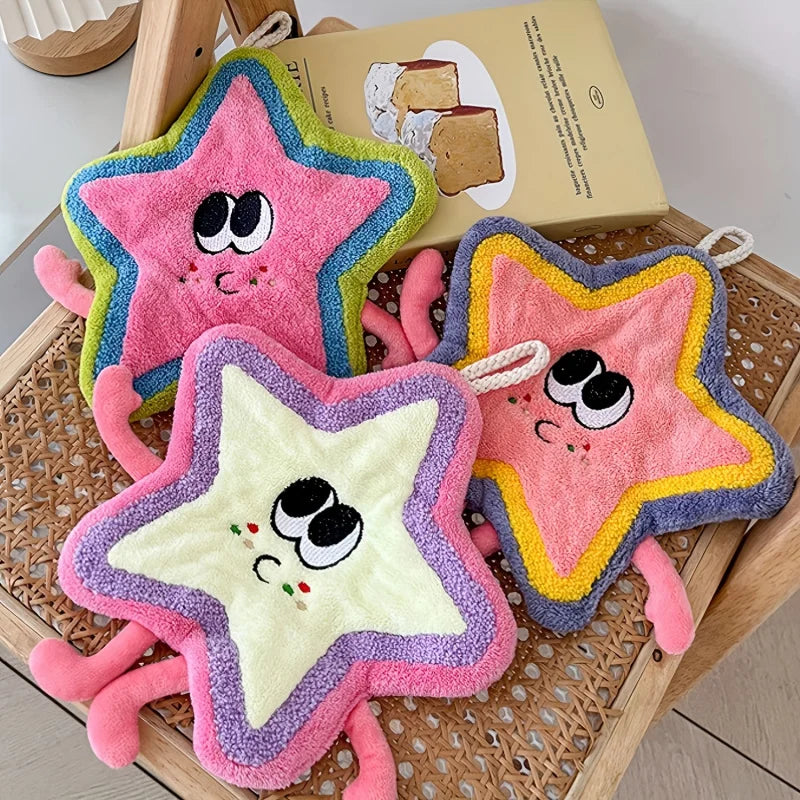 1pc Star-patterned towel,Modern Style,The fabric is comfortable,Compact and Portable,Hand wash only,Suitable for traveling、Busin Peaceful Pleasures Health and Wellness