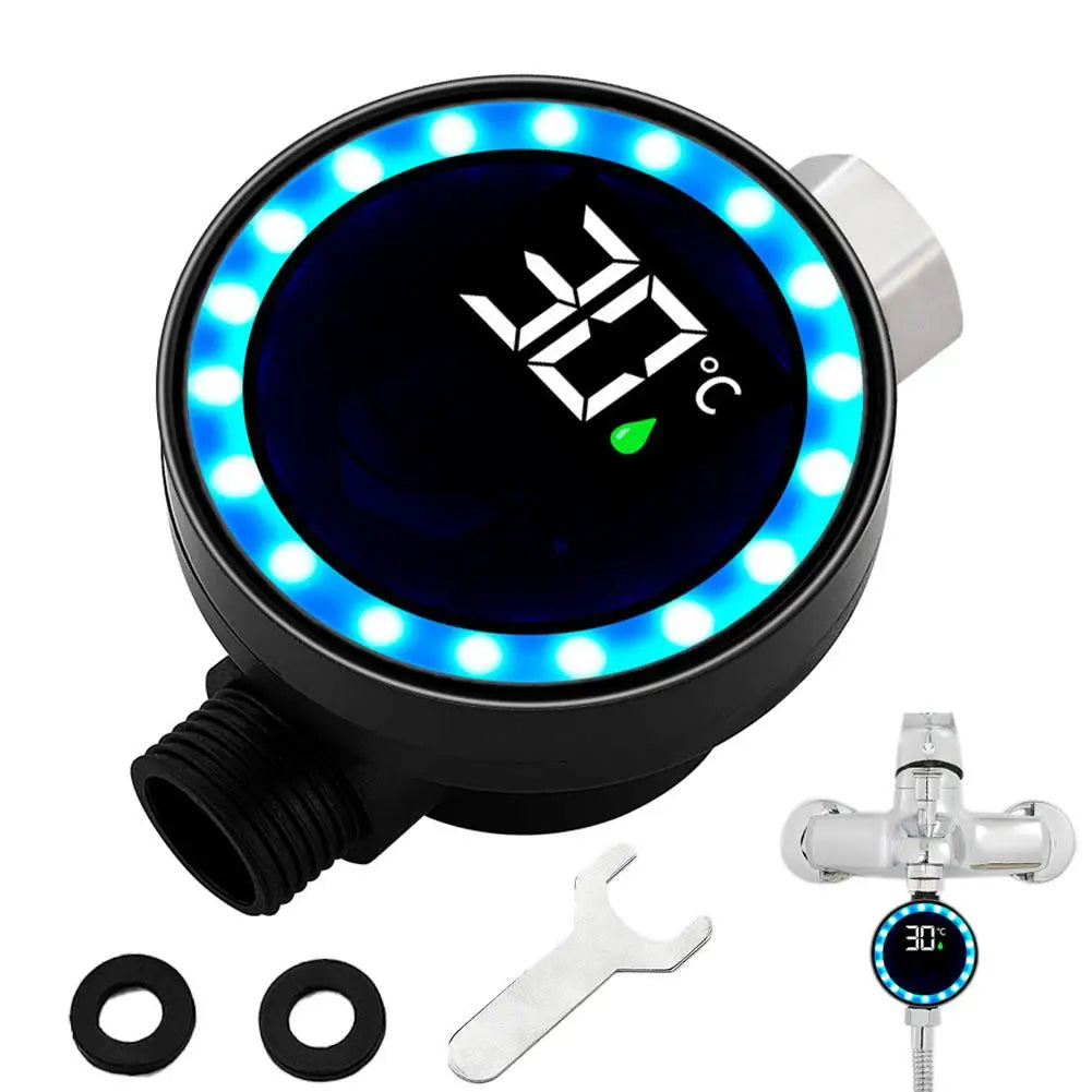 LED Shower Water Thermometer – 3-Color Display, Battery-Free