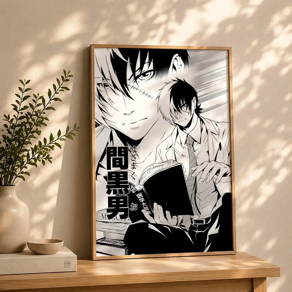 Black Jack Anime Poster – HD Self-Adhesive Waterproof Wall Art Anime Wall Poster Peaceful Pleasures Health and Wellness