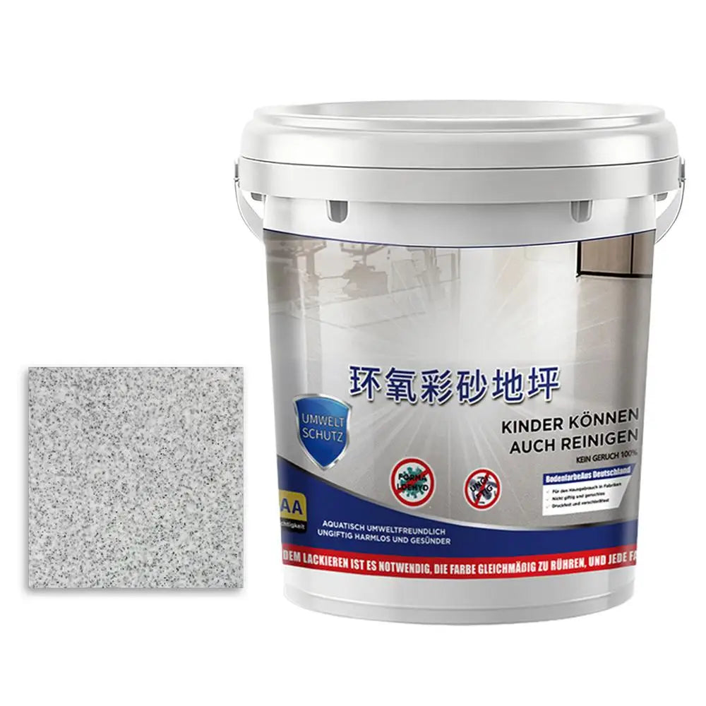 Epoxy Sand Floor Paint Quick Drying High-Gloss Self-Leveling Concrete Coating for Indoor Garage Shower Room Home Building Peaceful Pleasures Health and Wellness A