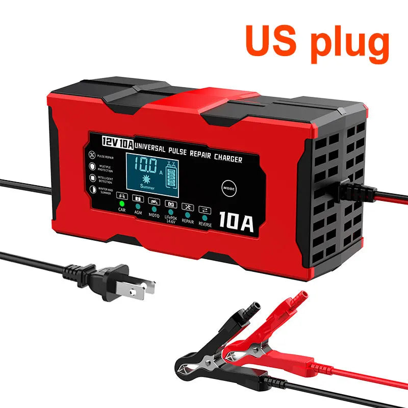 12V 10A Smart Battery Charger – LiFePO4, AGM, GEL & Lead Acid