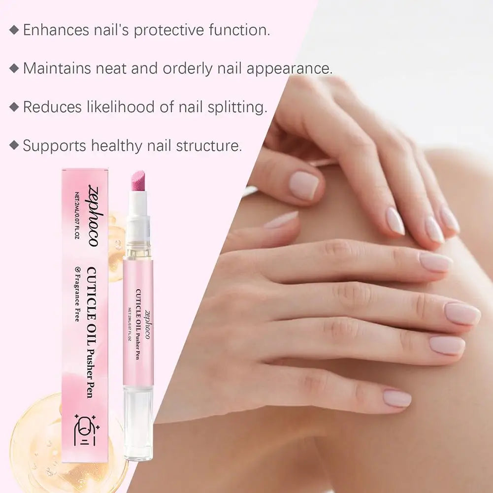 2-in-1 Cuticle Oil Pusher Pen – Nail Care Essence Pen for Hangnails & Dry Nails 2ml Peaceful Pleasures Health and Wellness