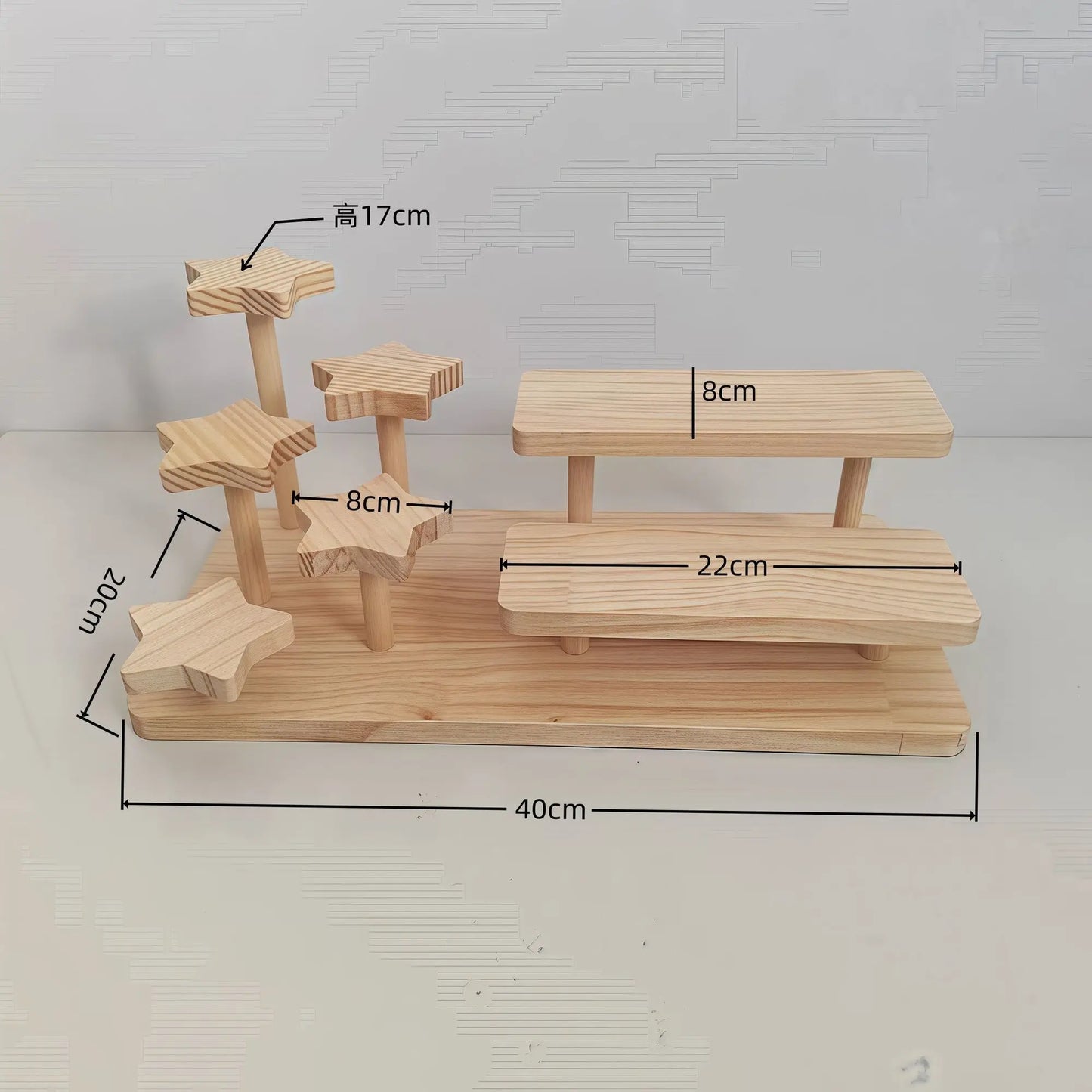 Wooden Display Stand – Jewelry, Succulents, Pastry & More