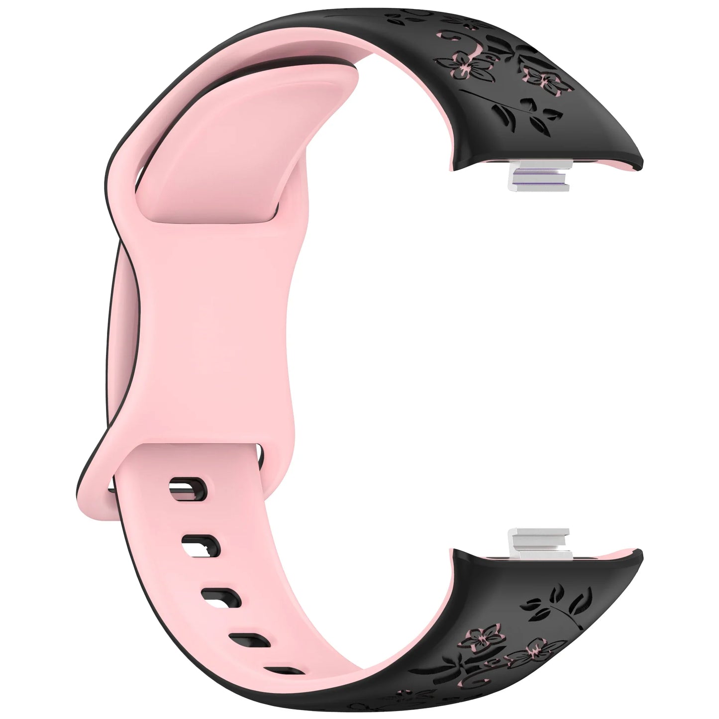 Two-Tone Floral Silicone Strap for Redmi Watch & Mi Band 8/9 Pro