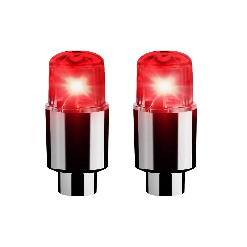 LED Tire Valve Cap Lights for Car, Bike & Motorcycle Wheels LED Valve Cap Lights Peaceful Pleasures Health and Wellness Red