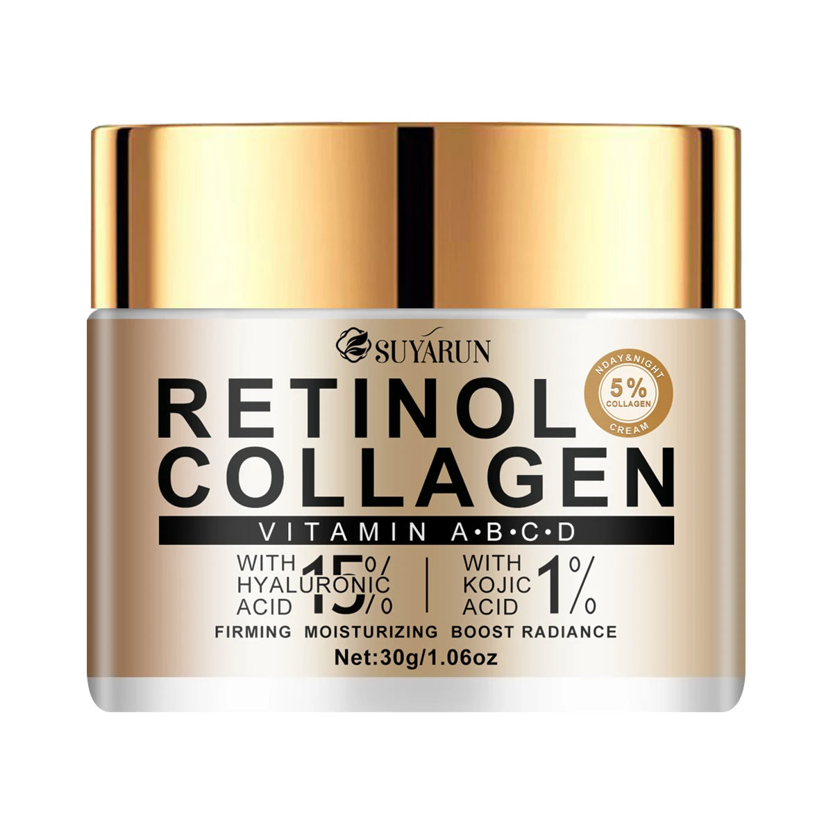 Collagen moisturizing cream with natural kojic acid and advanced hyaluronic acid, moisturizing and easy to absorb Peaceful Pleasures Health and Wellness 30g