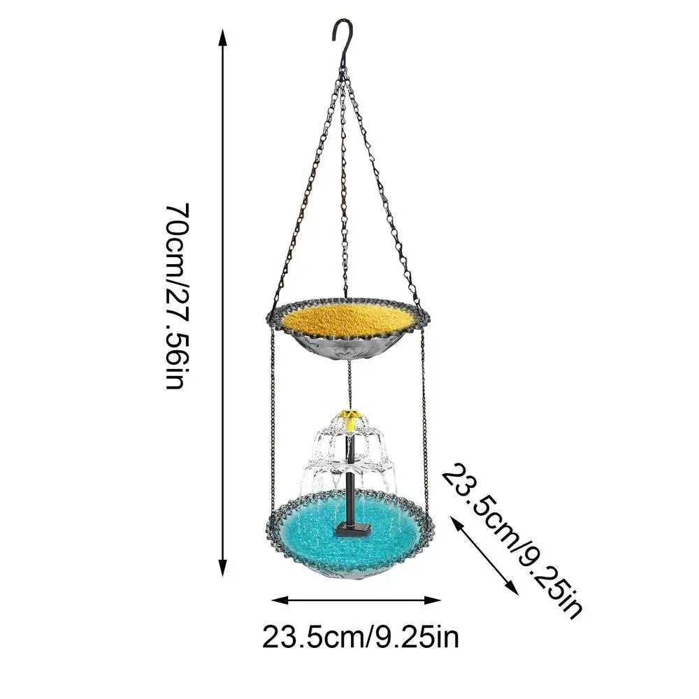 Solar Fountain for Bird Bath Solar Pump Foods Bowl Bird Bath Fountain Foods Feeder for Hummingbird Robin Sparrow Terrace Pillars Peaceful Pleasures Health and Wellness Gray China Mainland