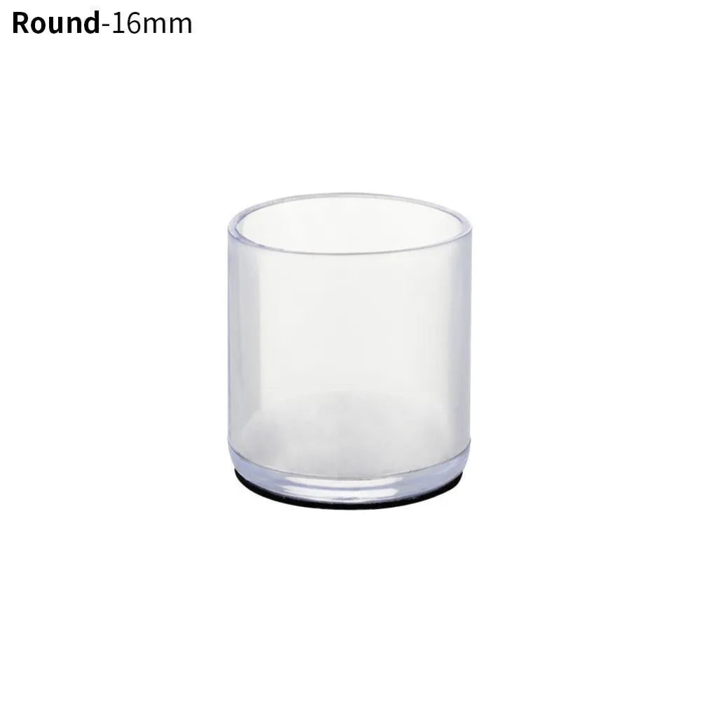 Furniture Leg Foot Protector Transparent White PVC Wear-resistant Cap
