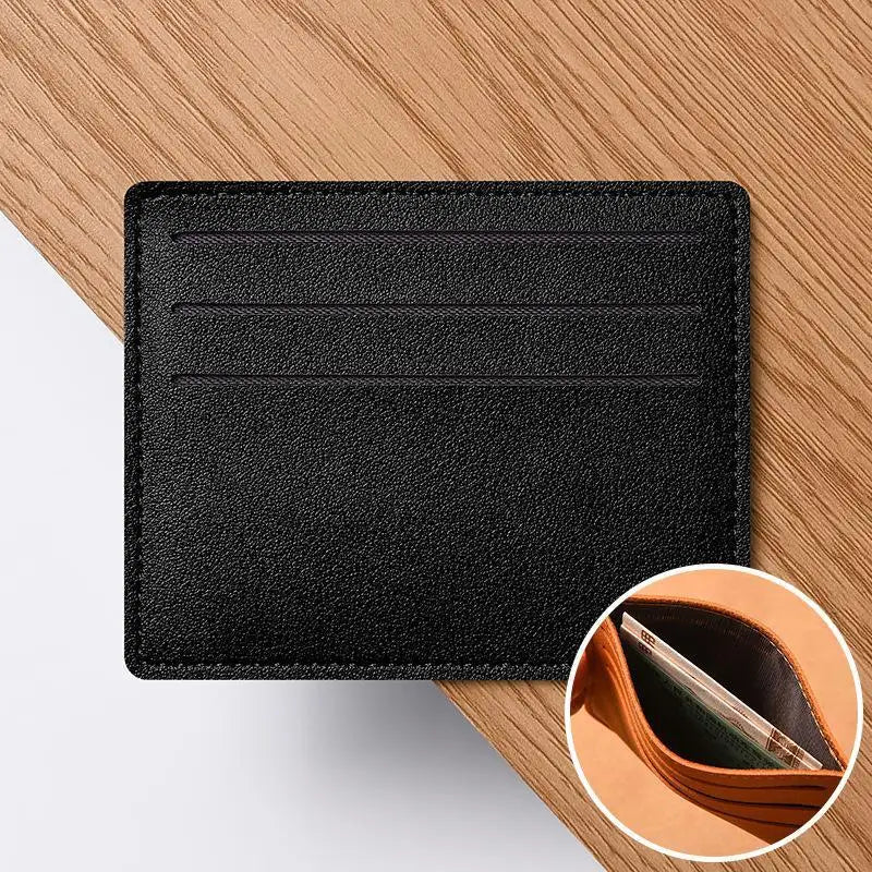 Minimalist Slim PU Card Holder – 6-Slot Pocket Wallet Case