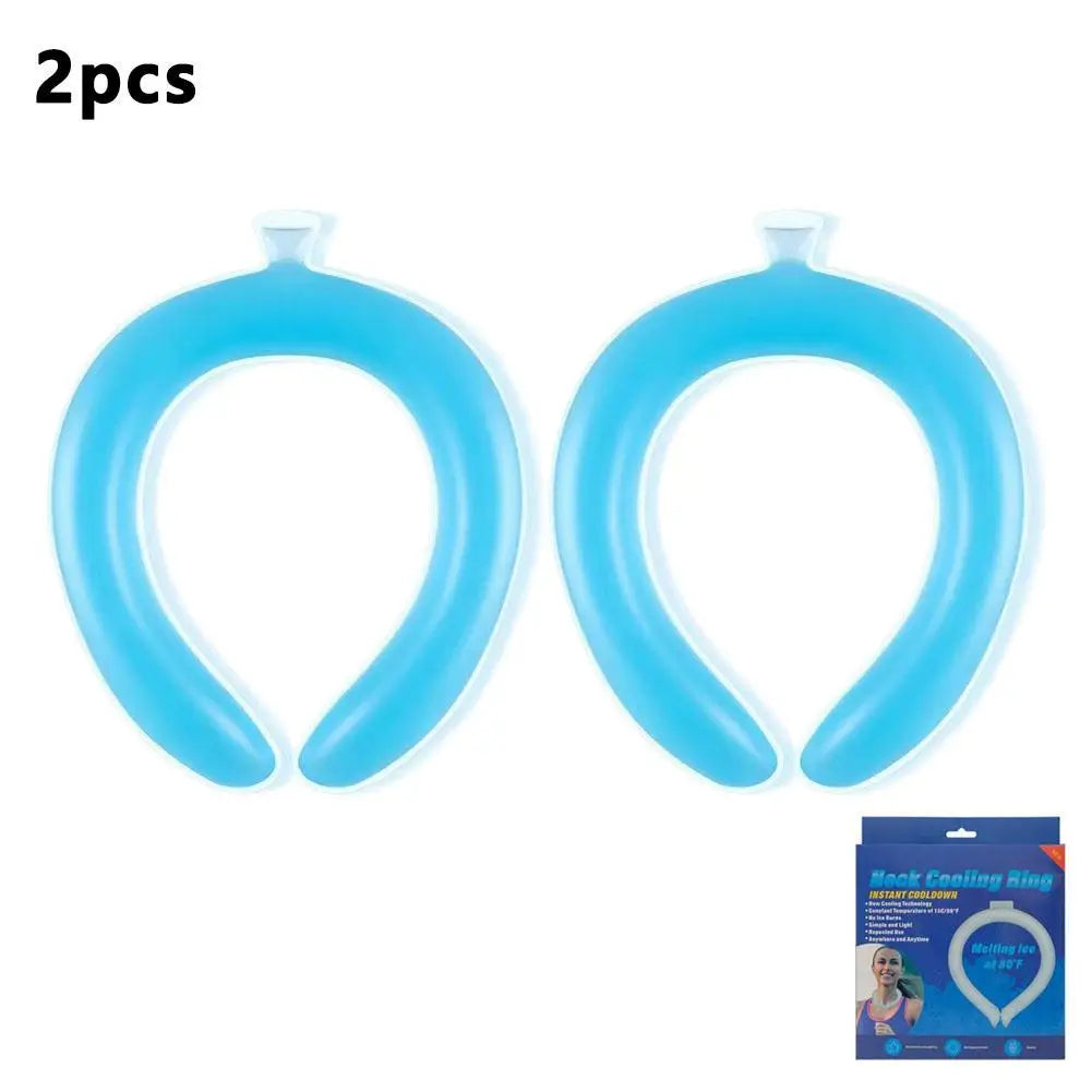 PCM Ice Neck Ring Summer Cooling Neckband Heatstroke Prevention Reusable 28℃ Natural Freeze No Condensation Long Lasting Cool Peaceful Pleasures Health and Wellness Blue