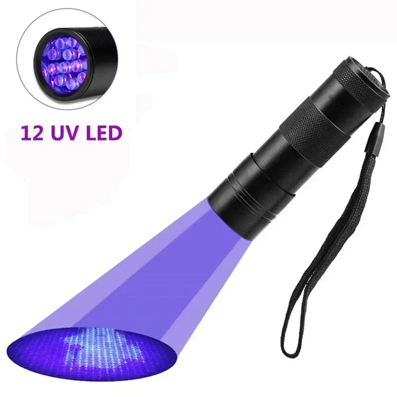 UV Black Light Flashlight 9/12/21 LED 395nm Pet Stain Detector