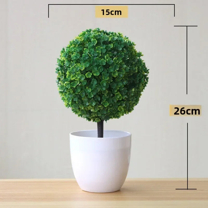 Artificial Potted Mini Tree | Fake Plant for Home & Desk Decor