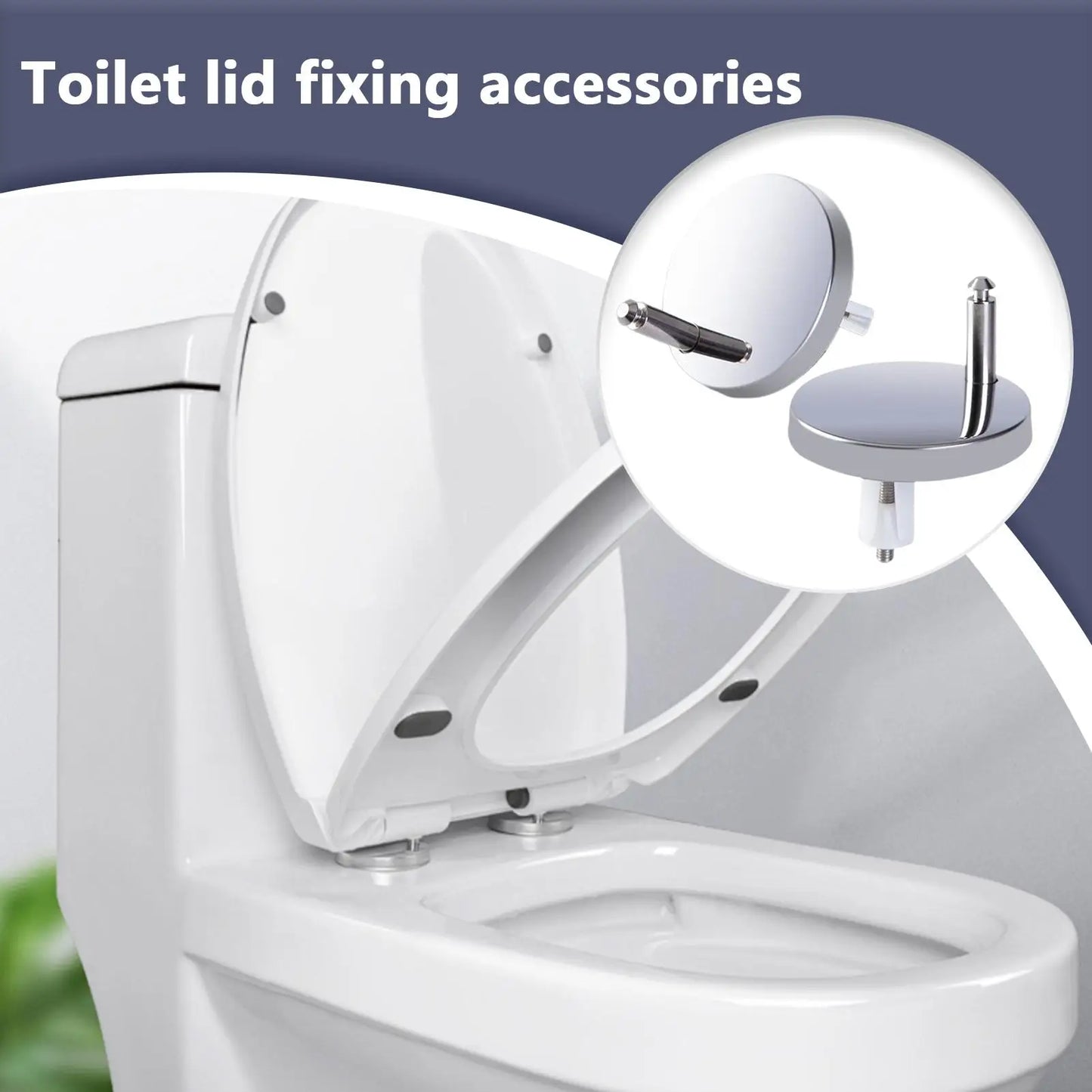 2-Pack Universal Toilet Seat Hinges – Stainless Steel Top Fix