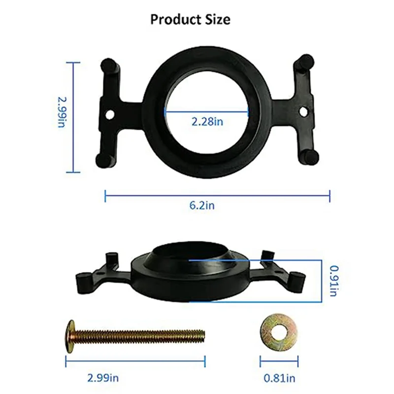 Solid Brass Toilet Tank Repair Kit with Gasket & Bolts