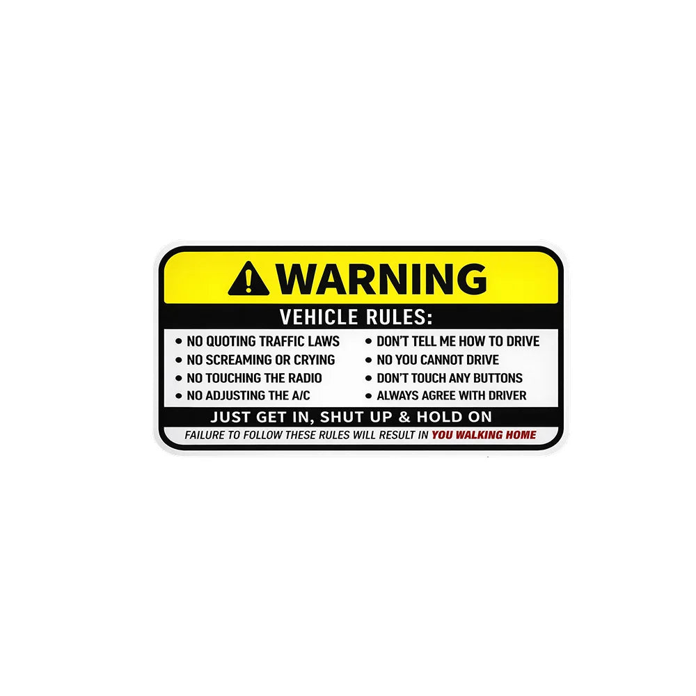 2PCs 5" x 3" Vehicle Rules Funny For Bumper Sticker Car Truck Window Peaceful Pleasures Health and Wellness