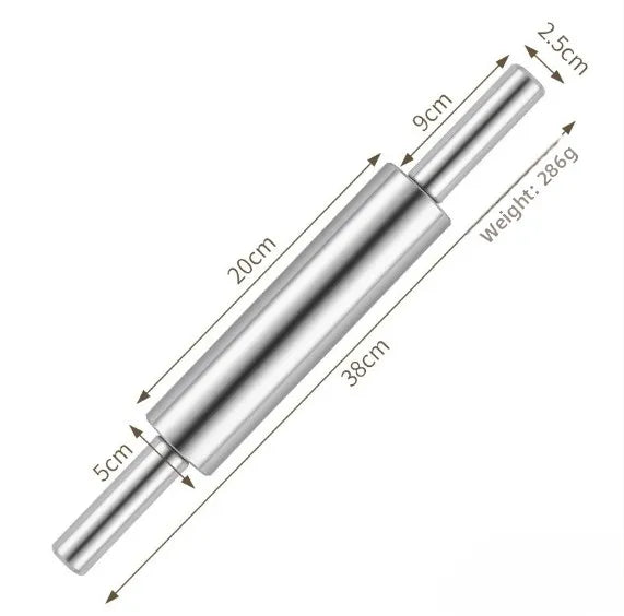 Household stainless steel rolling pin noodle pressing tool dumpling noodle rolling pin kitchen baking seamless roller rollingpin Peaceful Pleasures Health and Wellness trumpet