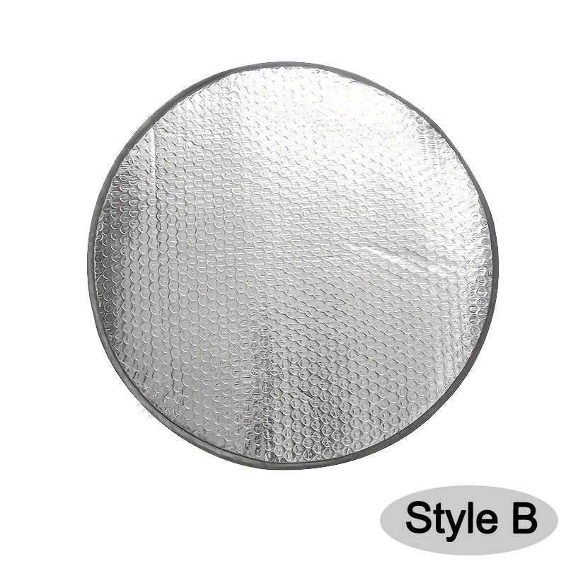 Car Steering Wheel Sun Shade Double Thick Sun Protection Foldable Anti-uv Sunscreen Car Supplies Car Steering Wheel Cover Silver Peaceful Pleasures Health and Wellness Style B-Silver