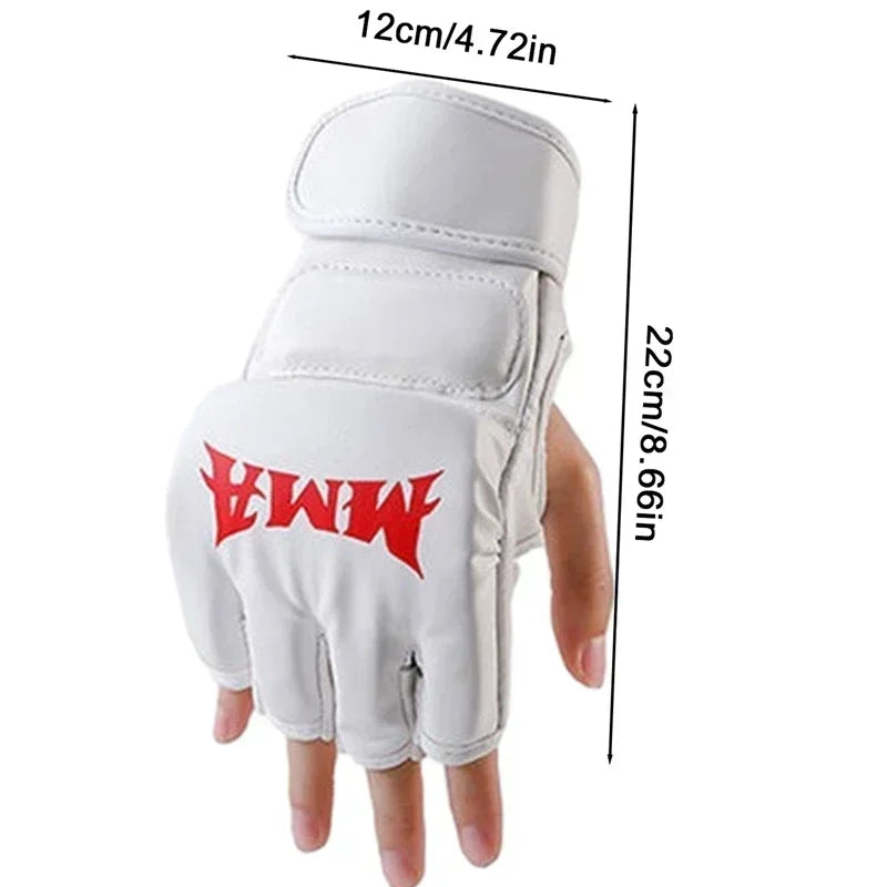 Half Finger Boxing Gloves – PU Leather Knuckle Pad for MMA