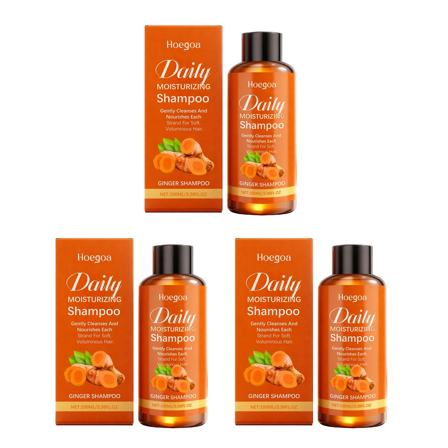 Natural Ginger Shampoo Anti Hair Loss Thickening Gentle Cleansing Repair Damaged Dry Hair Oil Control Smooth Hair Growth Shampoo Peaceful Pleasures Health and Wellness 300ml boxed
