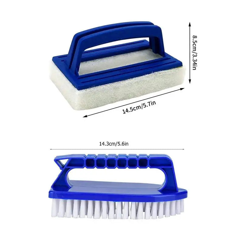 Pool Scrub Brush with Non-Slip Handle – 2-Pack Sponge